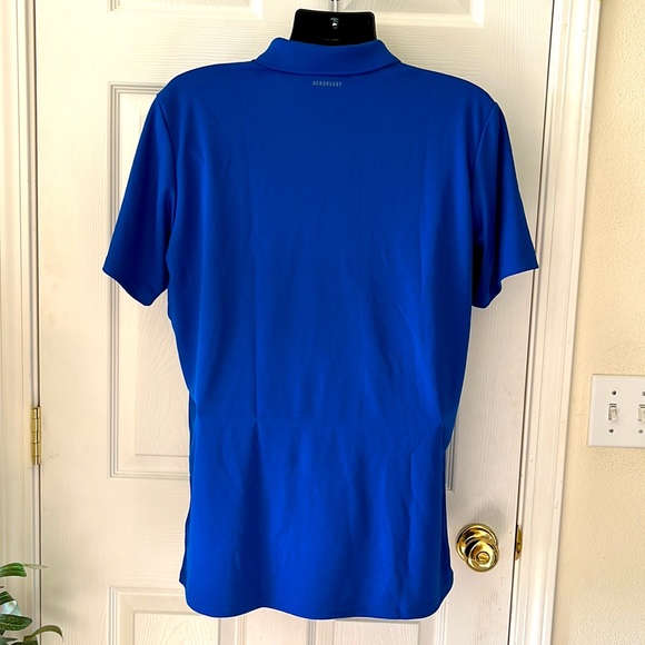 Adidas Aeroready Club Rib Polo Royal Blue NWT Mens Size L - Picture 2 of 4